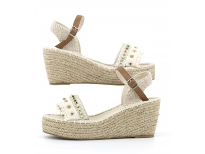 Cuña alta MICHELLE beige
